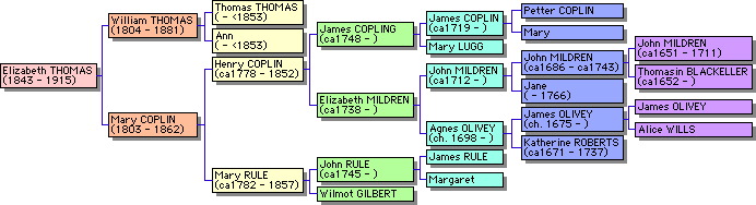 Pedigree of Elizabeth Thomas